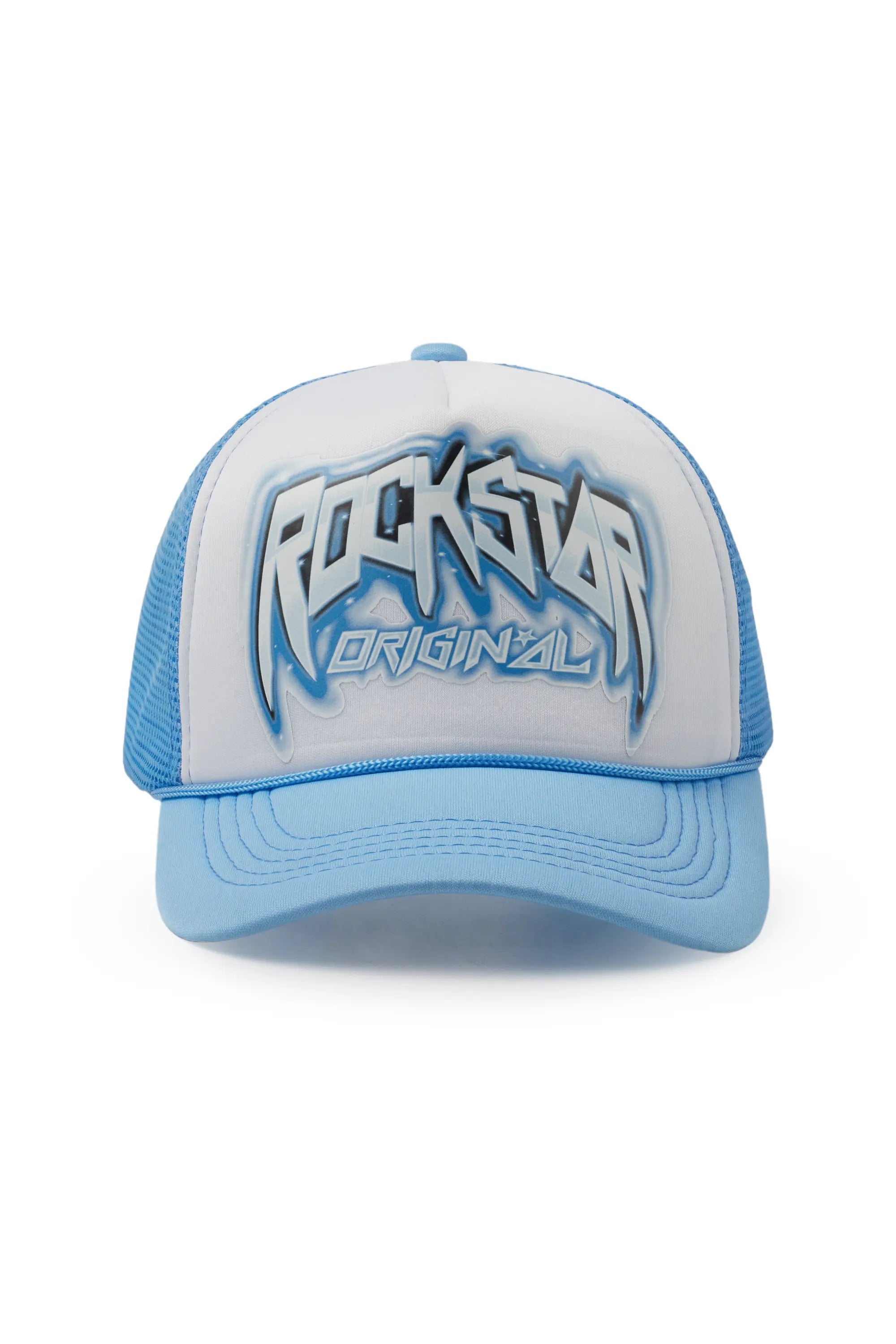 Gangsta White/Blue Trucker Hat