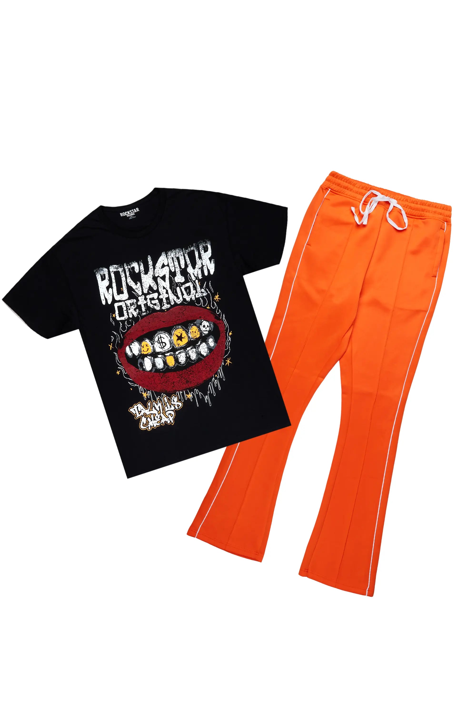 Kizzma Black/Orange T-Shirt/Stacked Track Set