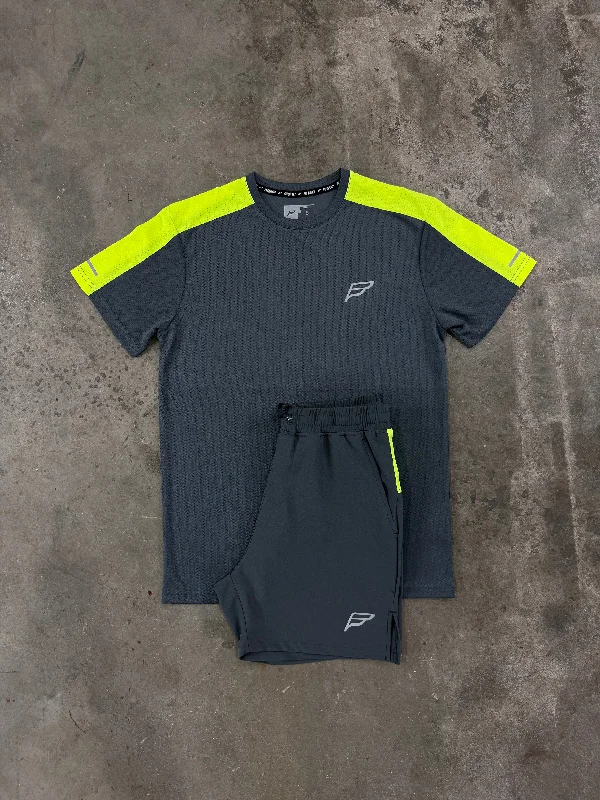 Frequency Grey / Yellow Perform Pro Set  -  T Shirt / Shorts