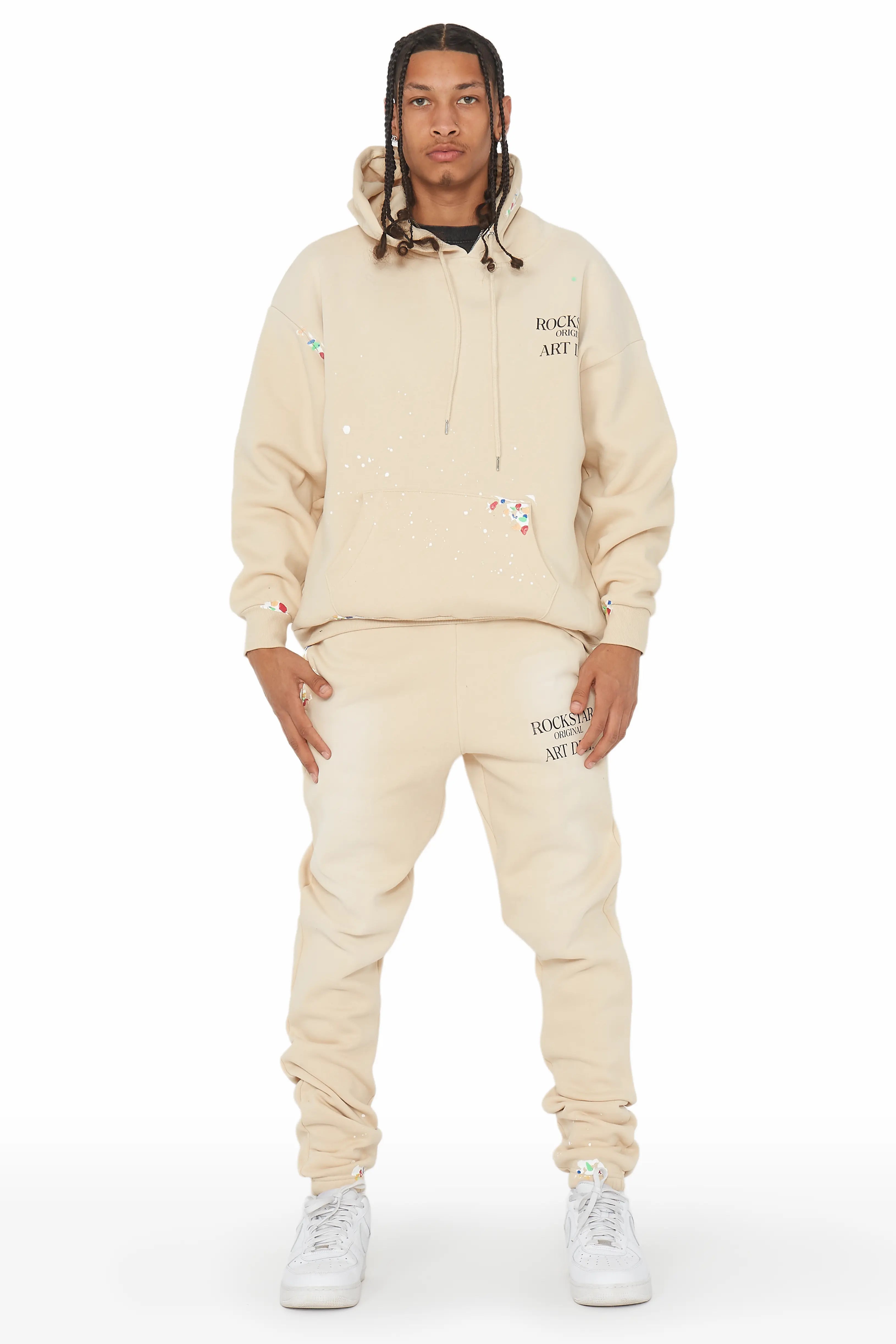 Rockstar Art Dist. Beige Relaxed Fit Track Set