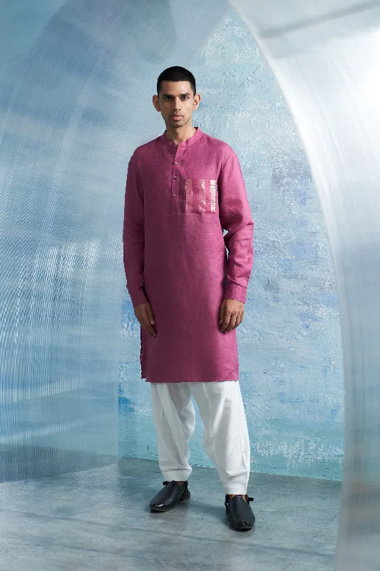 Aura Grape Pink Straight Kurta Set