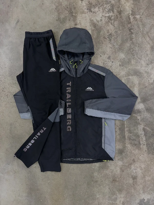 Trailberg Black Triathlon Tracksuit - Windbreaker / Pant