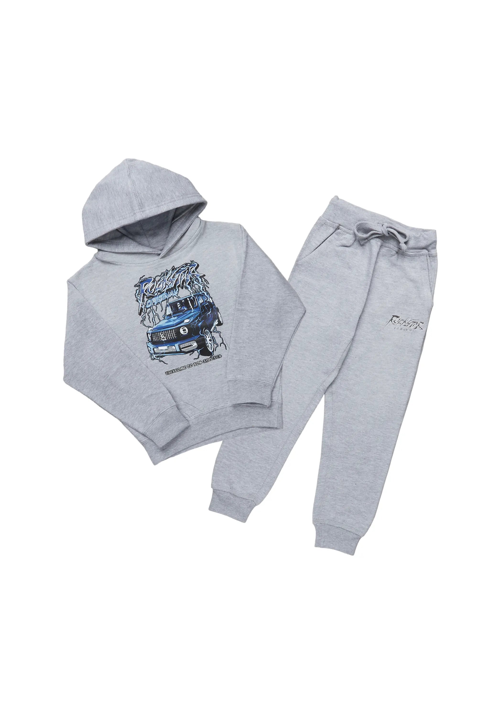 Boys Yashie Heather Grey Hoodie Track Set