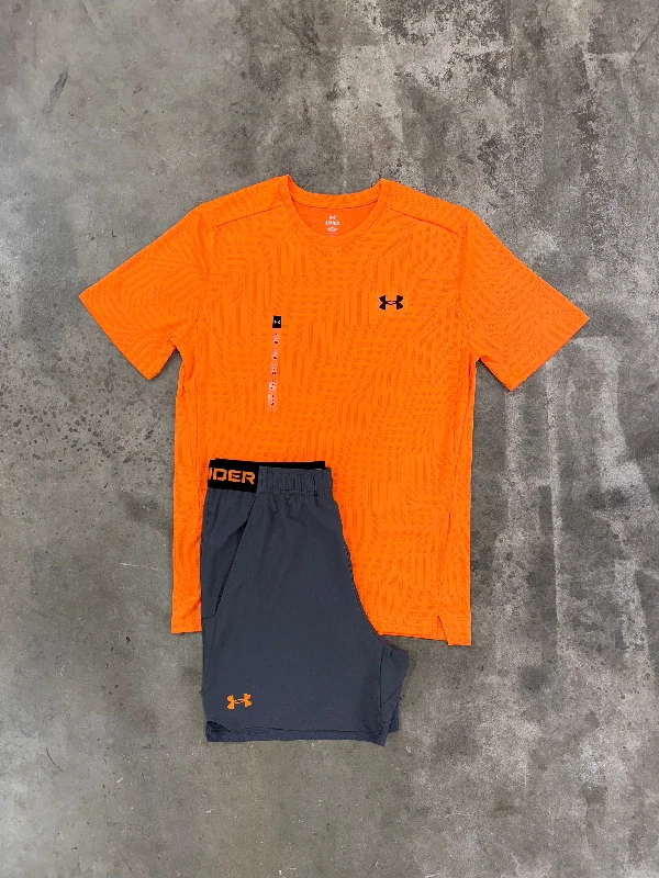 Under Armour Orange Geotessa Set - T Shirt / Shorts