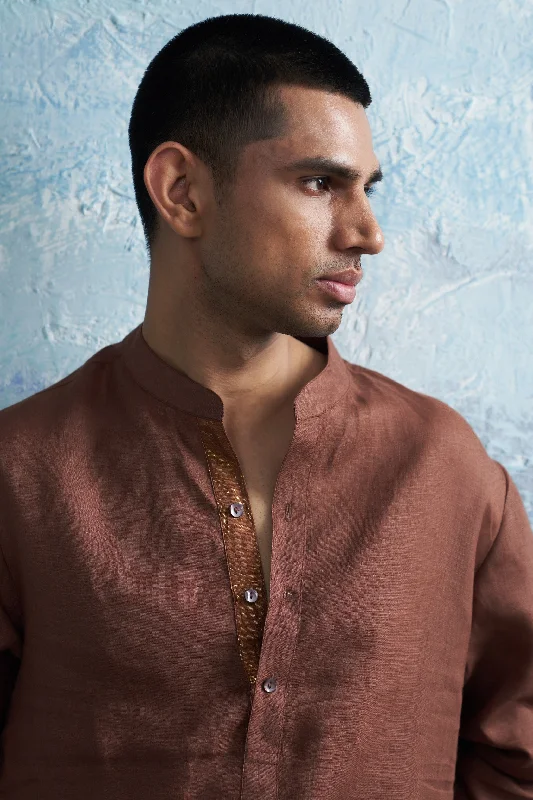 Woody Brown Straight Kurta Set