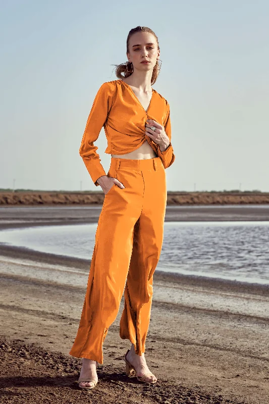 Orange Twisted Knot Co-ord Set