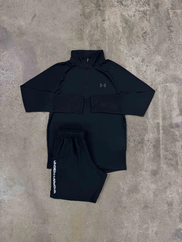 Under Armour Black Technical Set - Quarter Zip / Shorts