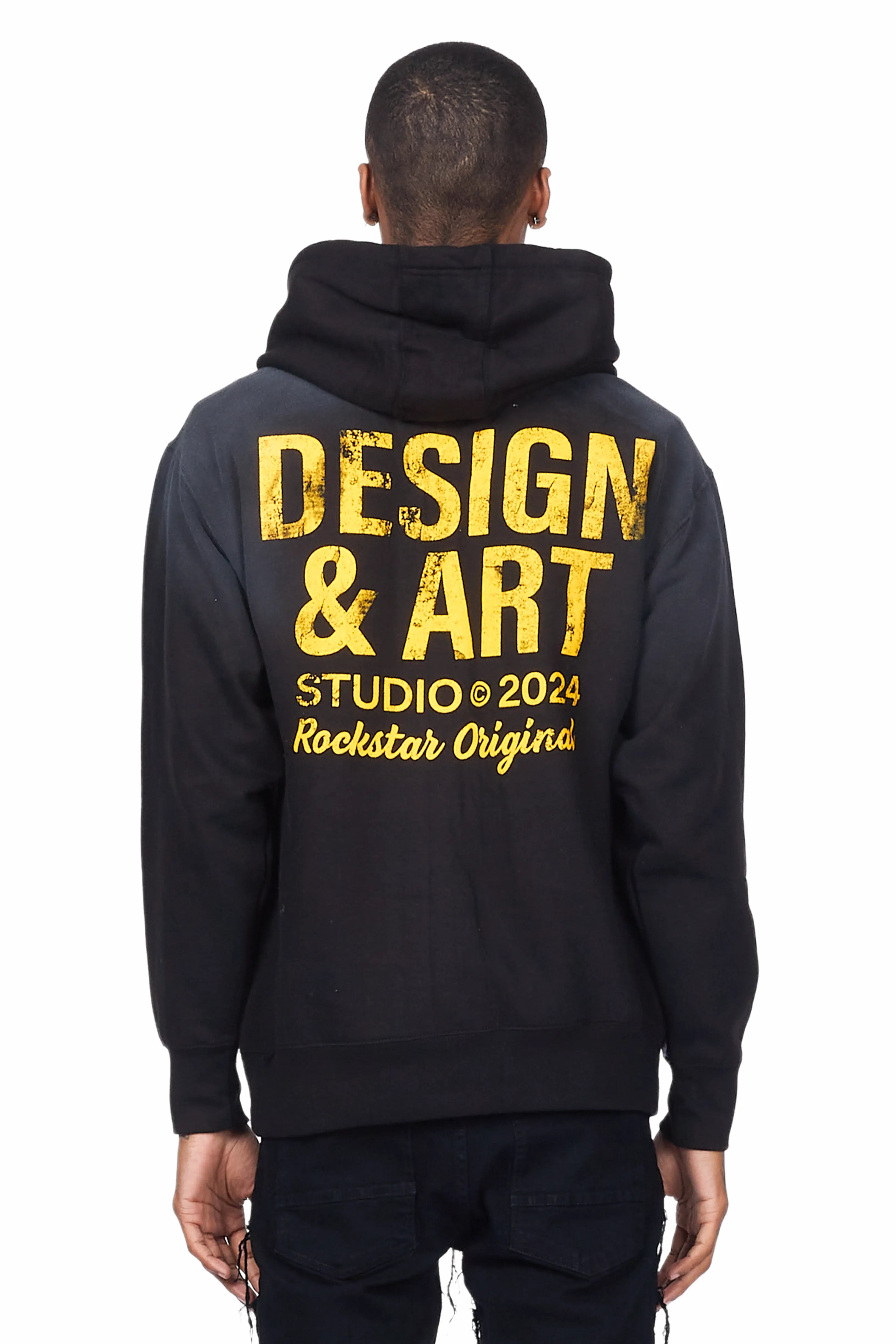 Mancha Black Graphic Hoodie