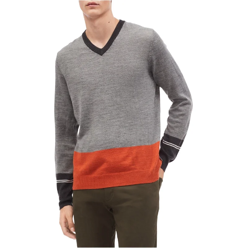 Calvin Klein Mens Colorblocked V-Neck Pullover Sweater