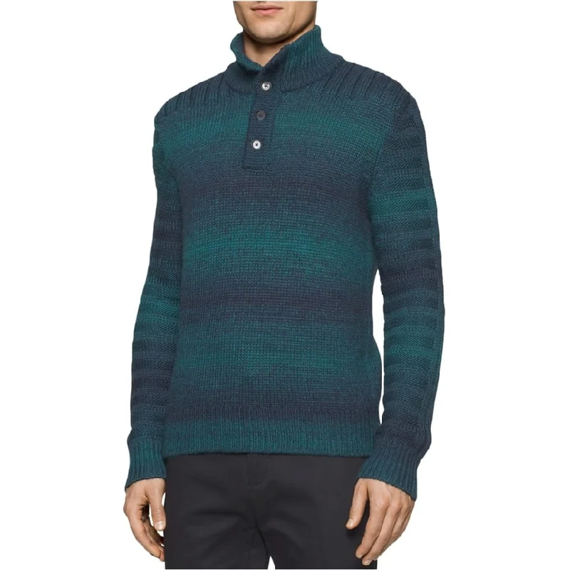 Calvin Klein Mens Space Dyed Knit Sweater, Green, XX-Large