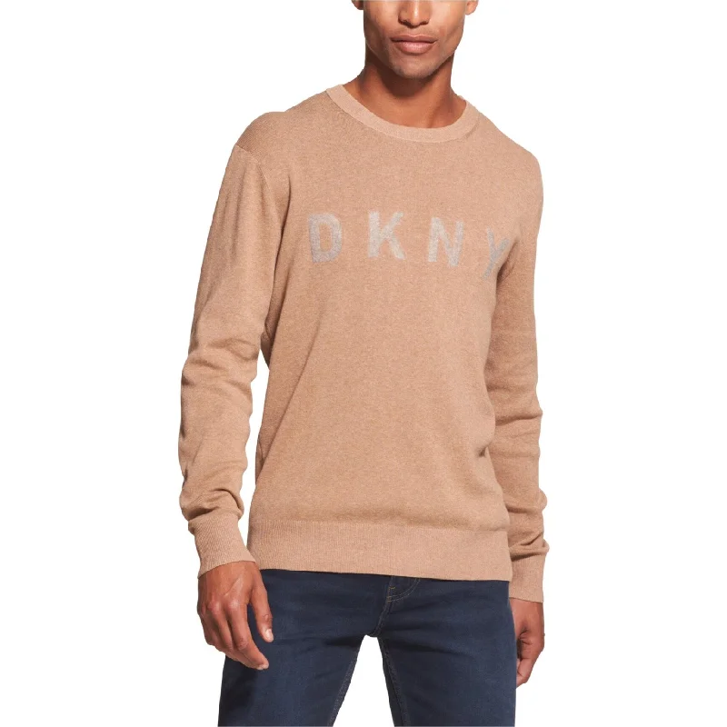 Dkny Mens Logo Crew-Neck Knit Sweater