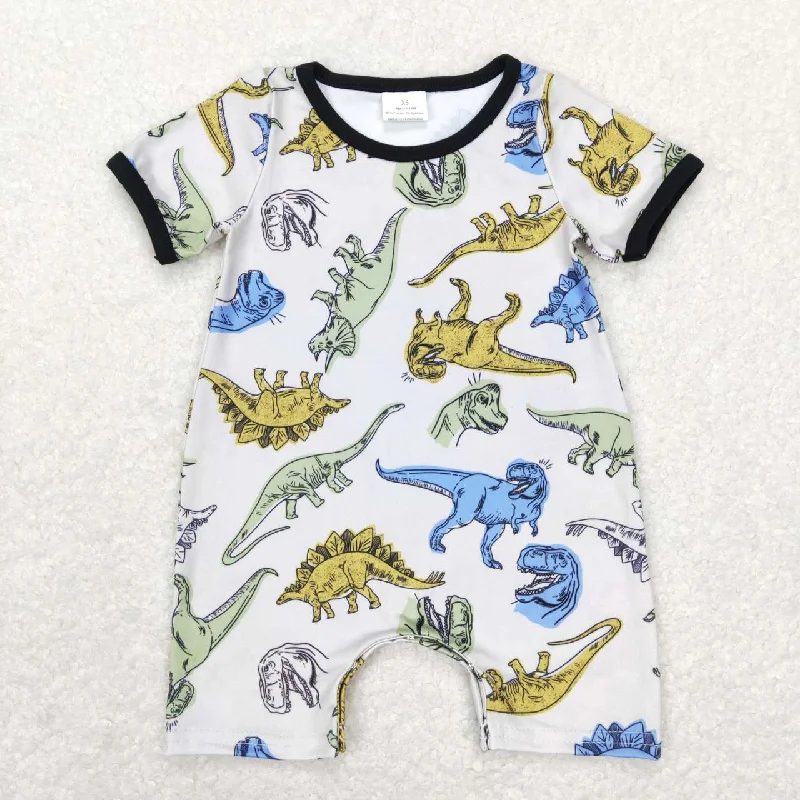 SR0707 Dinosaur Girls Short Sleeve Romper