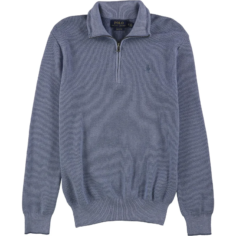 Ralph Lauren Mens Mesh Knit Pullover Sweater, Blue, X-Small