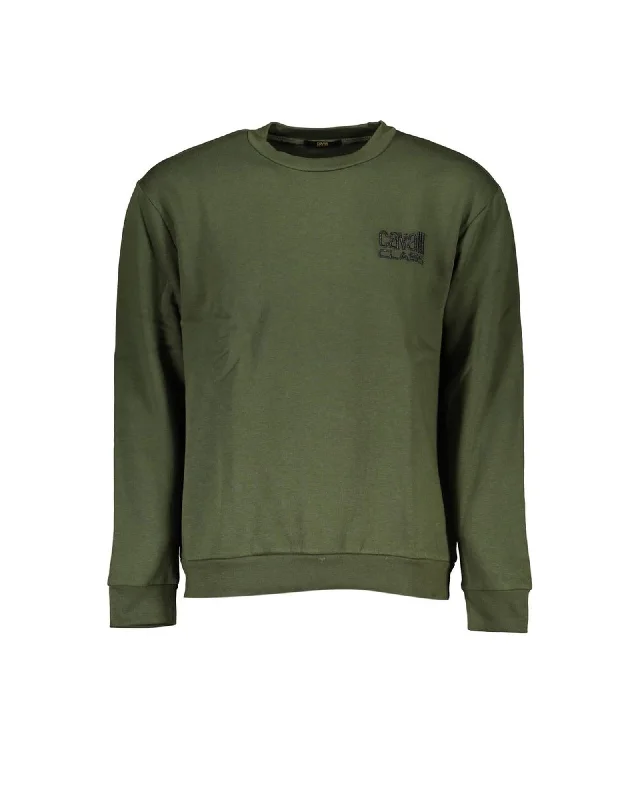 Cavalli Class  Mens Green Logo Sweatshirt