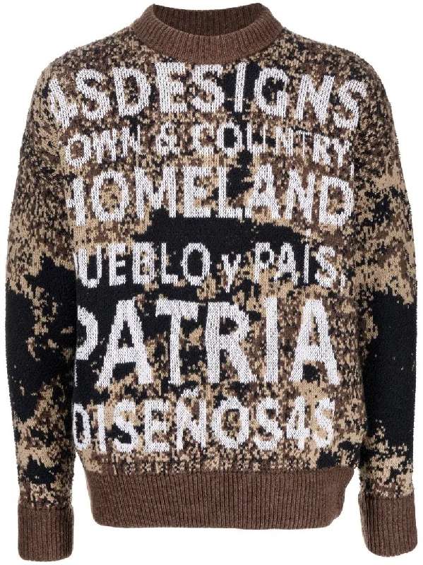 Slogan Intarsia-Knit Sweatshirt