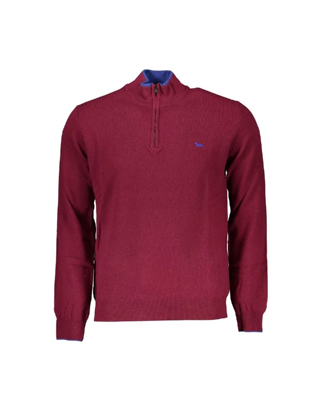 Harmont & Blaine  Half Zip Sweater Burgundy Merino Wool