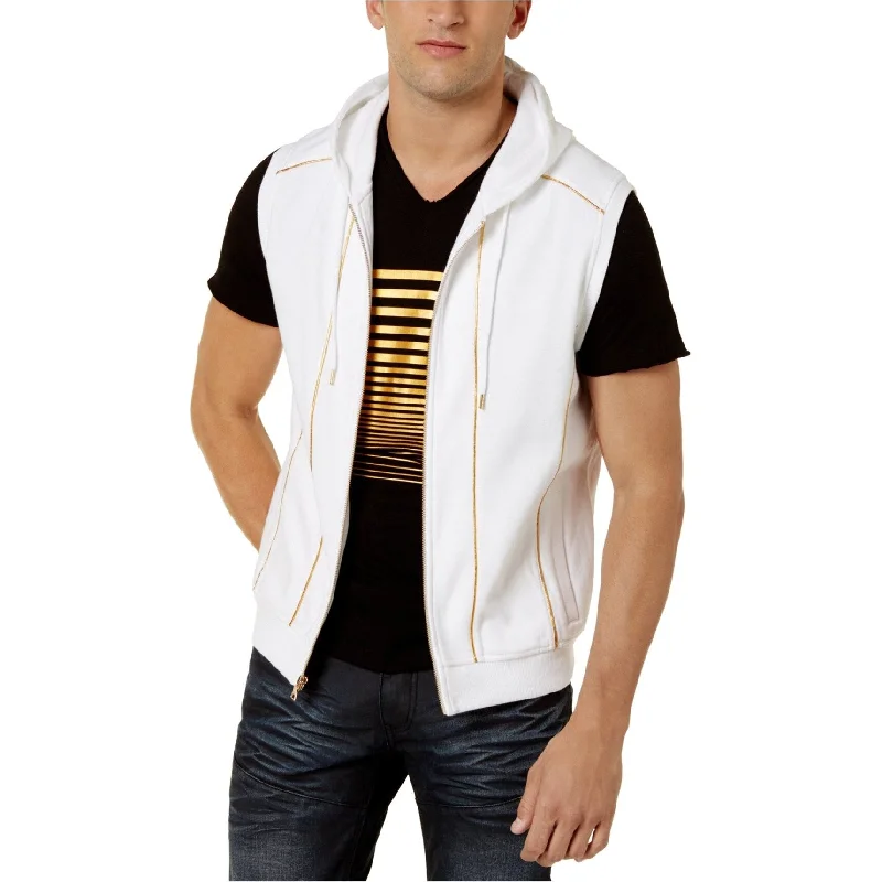 I-N-C Mens Gold Piping Sweater Vest