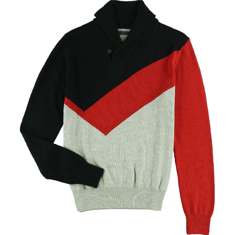 Sean John Mens Colorblocked Knit Sweater