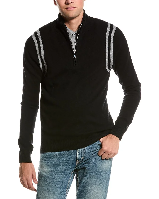 Kier + J Wool & Cashmere-Blend Quarter-Zip Sweater