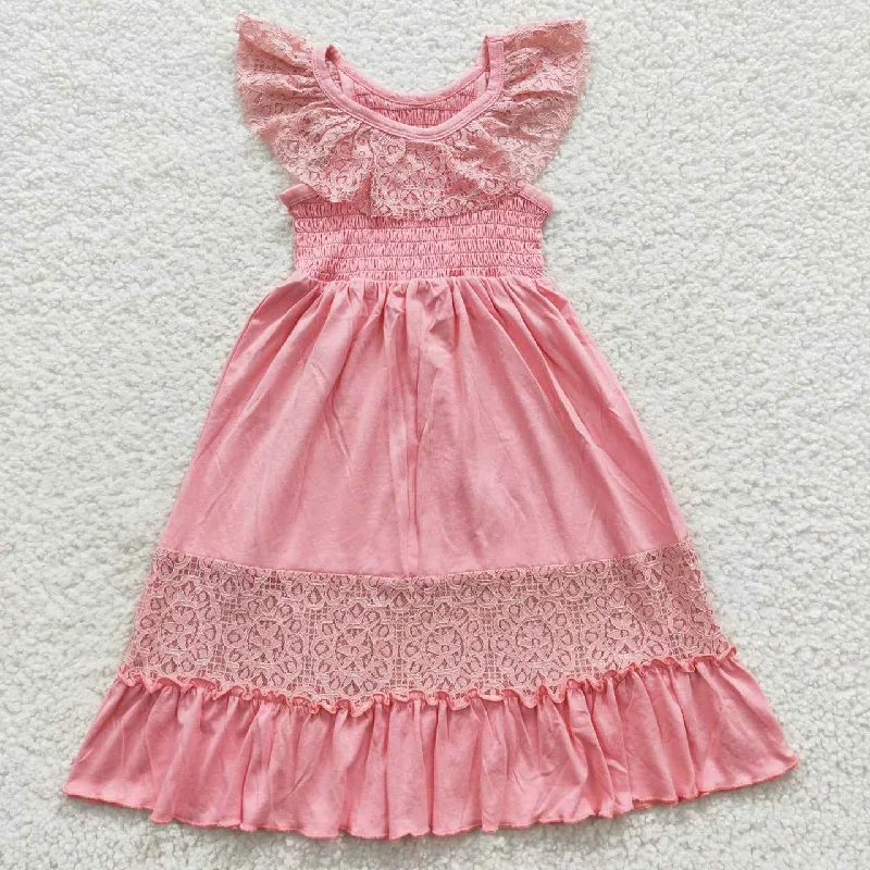 GSD0457 Pink Tutu Girls Short Sleeve Dresses