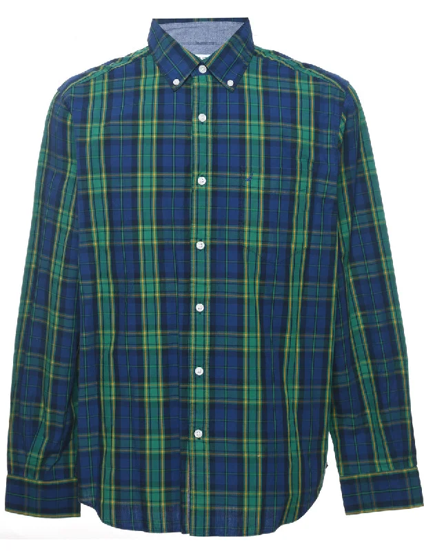 Nautica Checked Navy & Green Shirt - L