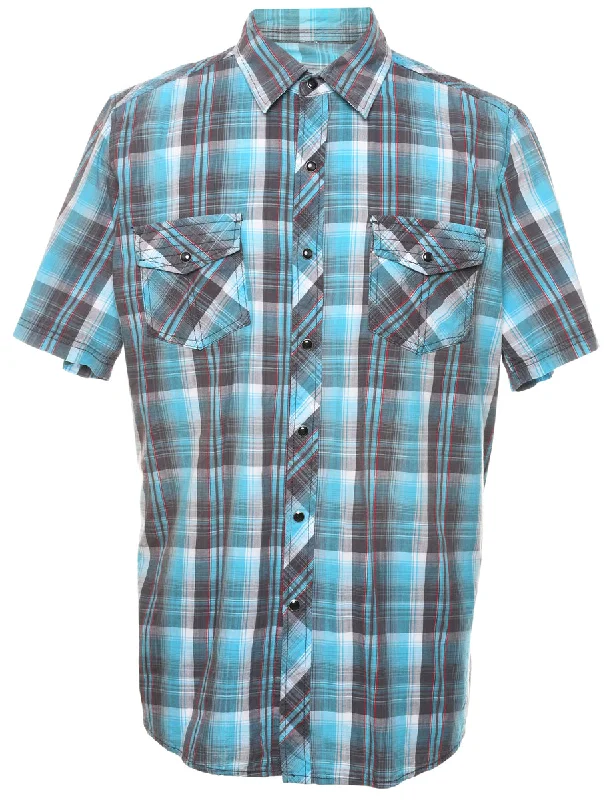 No Boundaries Checked Western Shirt - L