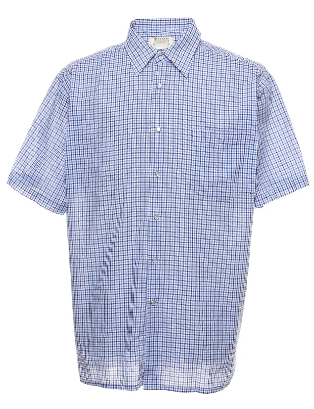 Short Sleeve Checked Shirt - XL