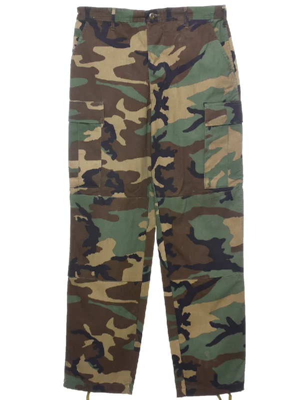 Woodland Camouflage Combat Trousers - W33 L34