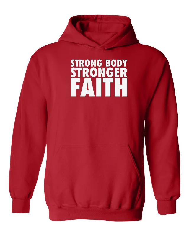 Men's Strong Body Stronger Faith Bright Colors Hoodie