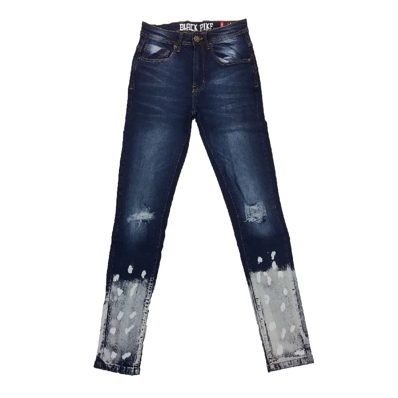 Black Pike Painted Two Tone Jean (Blue)