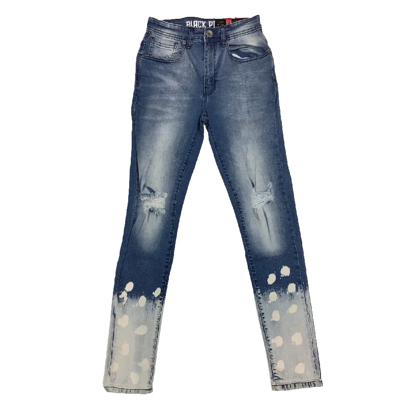 Black Pike Painted Two Tone Jean (Light Blue)