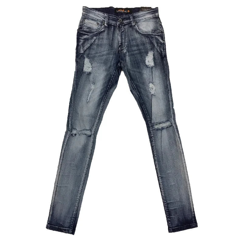 Copper Rivet Medium Sand Blue Ripped Jean