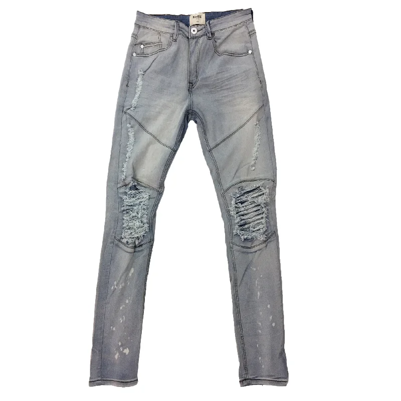 KDNK Vintage Light Blue Ripped Slim Jean