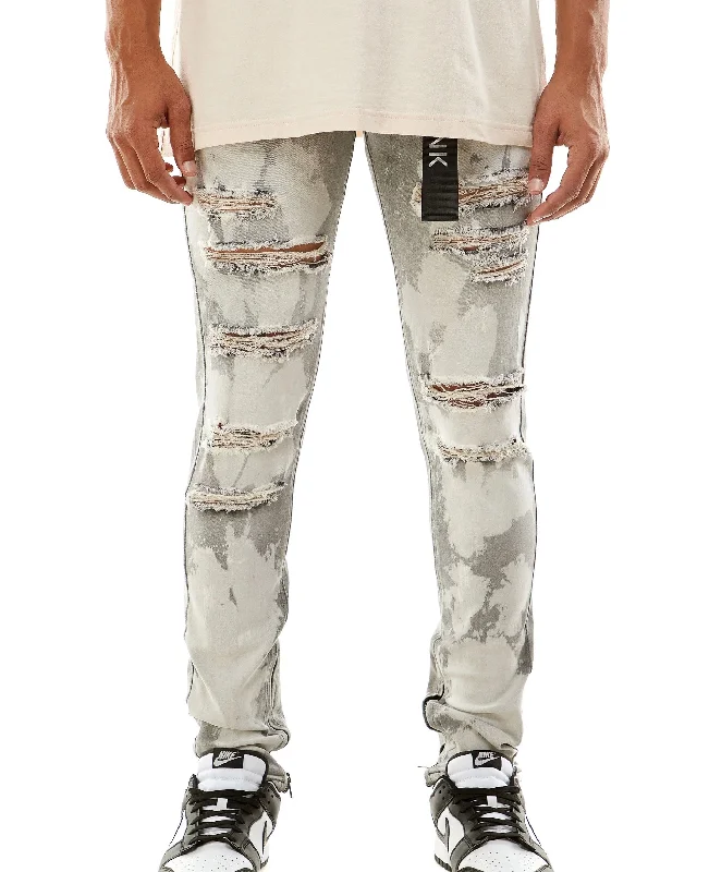 KDNK Bleached Spot Denim Jean (Grey)