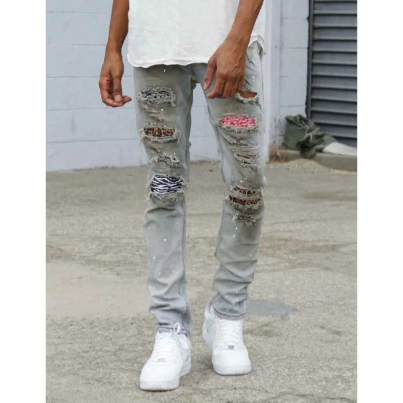 KDNK Ripped Denim Jean (Blue)