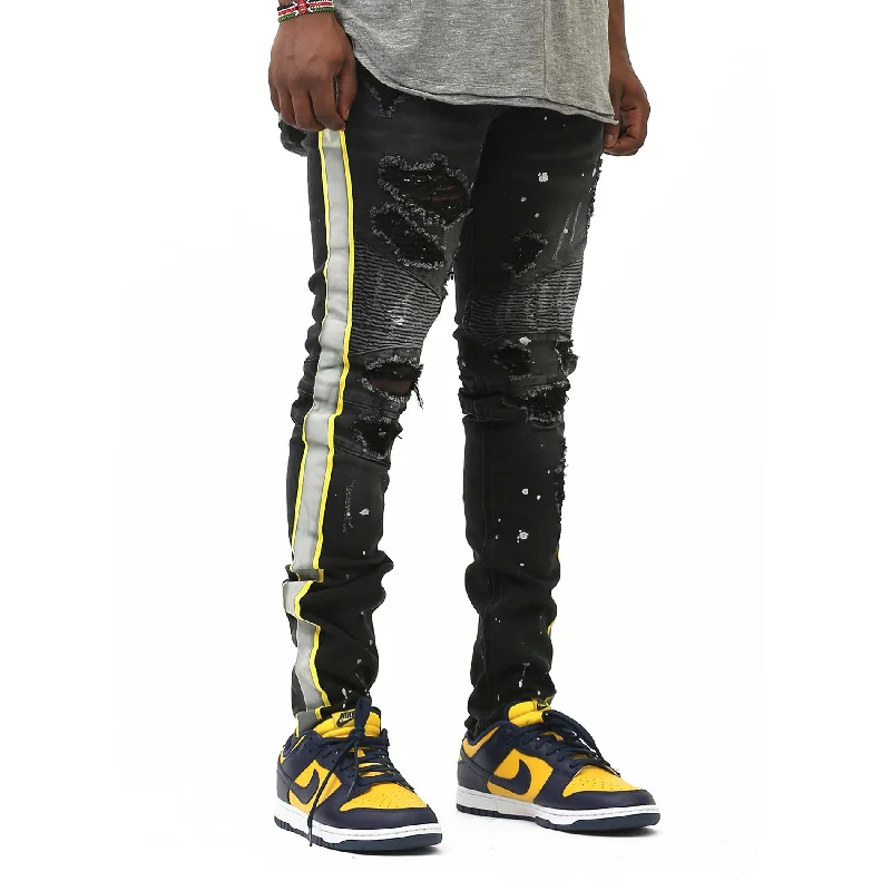 KDNK Side Stripe Denim Jean (Black)