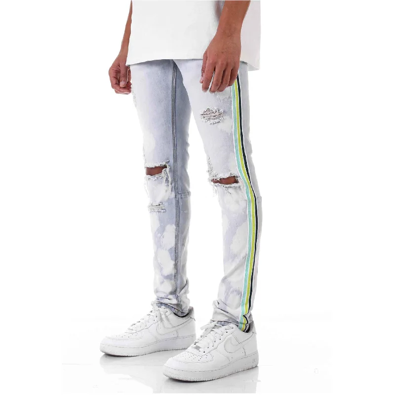 KDNK Tri-Striped Bleached Jean (Tinted Blue)