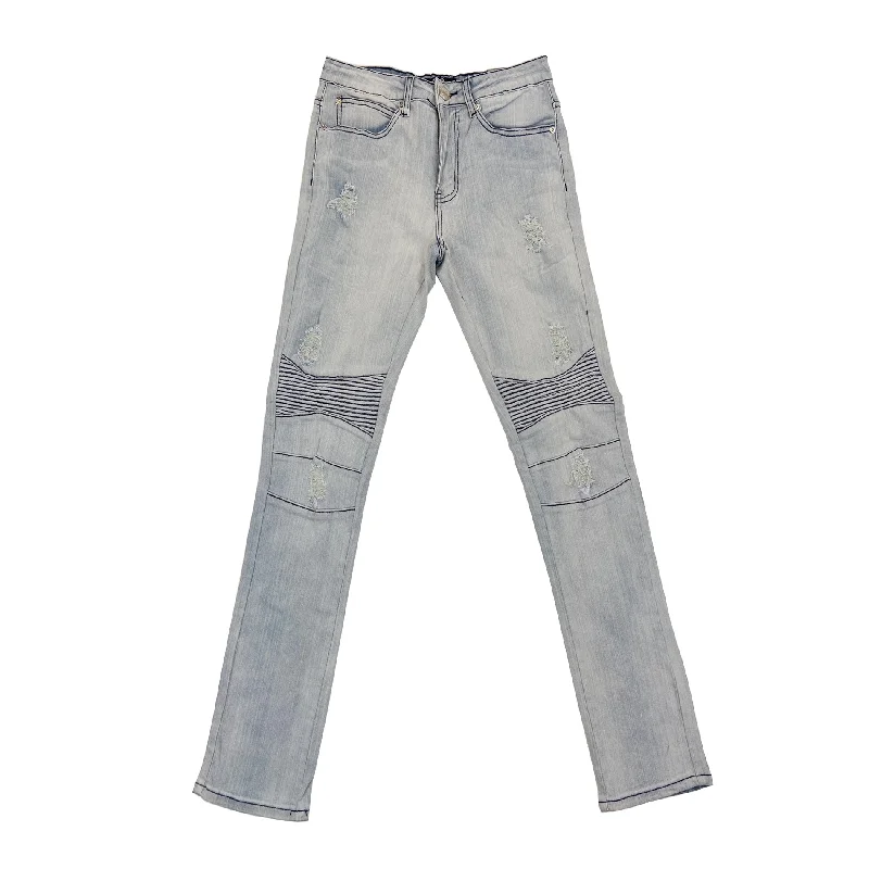 OPS Slim Stretchable Biker Jean (Bleached Blue)