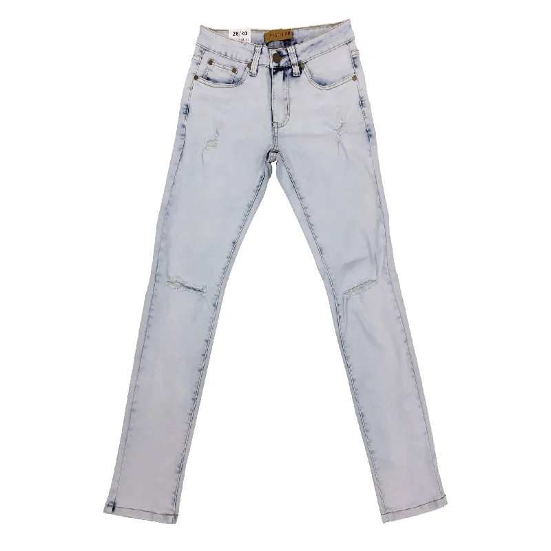 Platform Skinny Ripped Jean (Ice Blue)