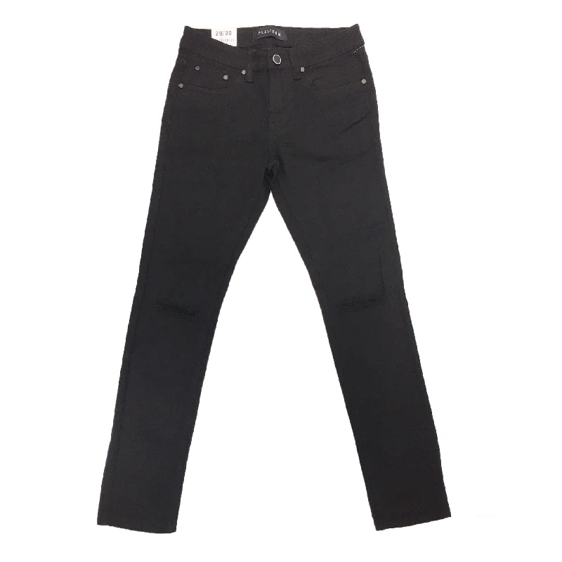 Platform Skinny Ripped Jean (Jet Black)