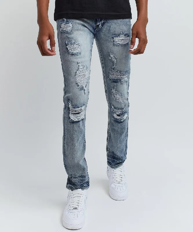 Reason Clothing Matthew Denim Strait Fit Ripped Jean