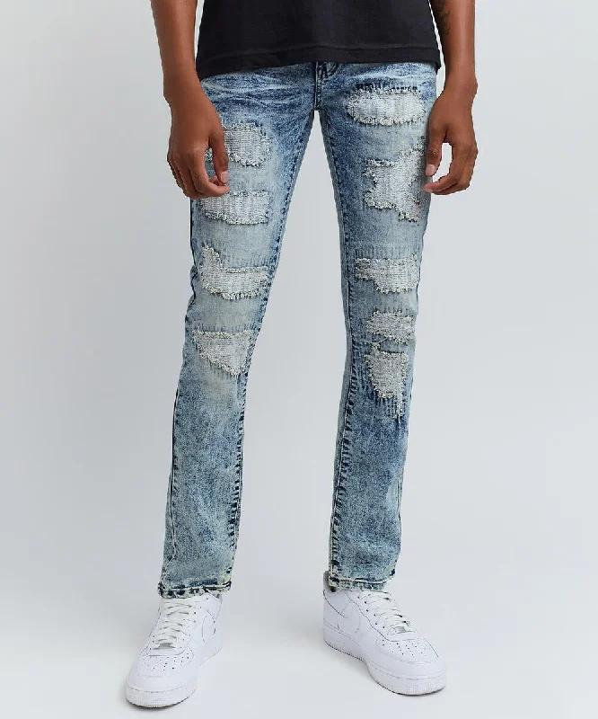 Reason Clothing Thomas Denim Strait Fit Ripped Jean