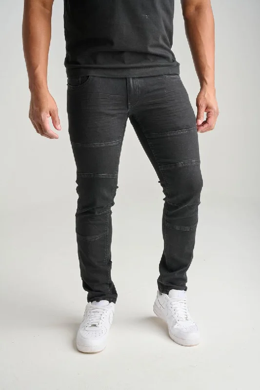 Spark 3D Crinkle & Cut Stretch Jean (Jet Black)