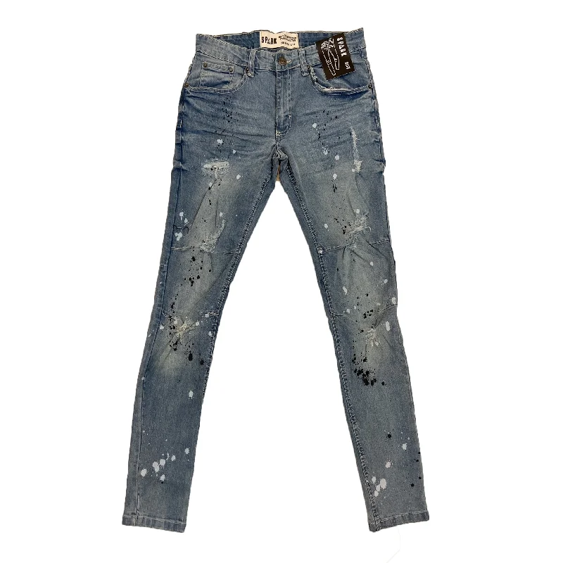 Spark Ripped Paint Jean (Light Blue)