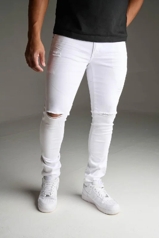 Spark Ripped Twill Jean (White)