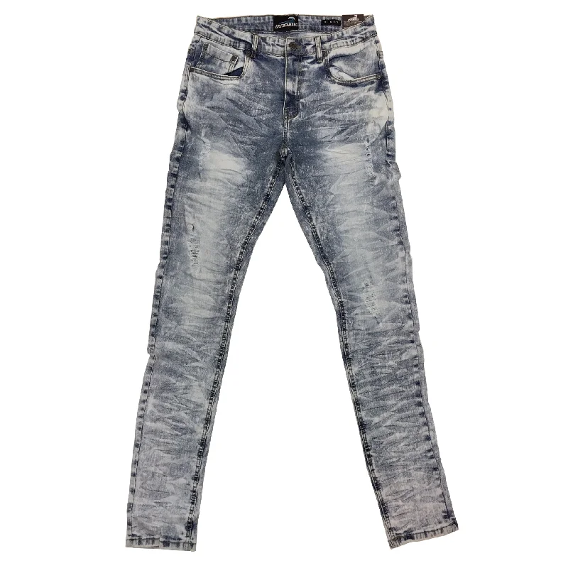 Upstreamers Wrinkle Ripped Jean (Bleach Blue)