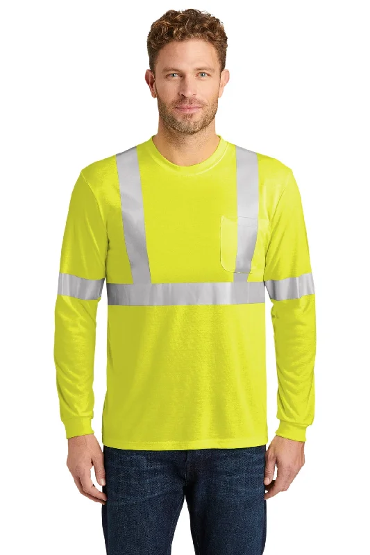 CornerStone ANSI 107 Long Sleeve Safety T-Shirt, Safety Yellow/ Reflective