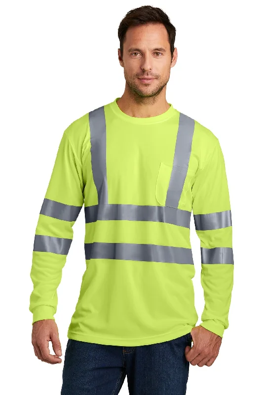 CornerStone ANSI 107 Long Sleeve Reflective T-Shirt, Safety Yellow