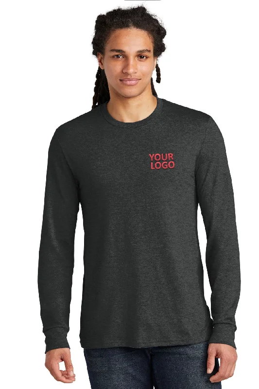 District Made Mens Perfect Tri Long Sleeve Tee's, Black Frost