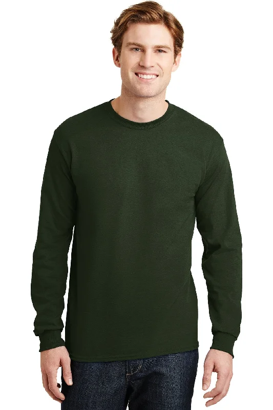 Gildan Dryblend Cotton Poly Long Sleeve T Shirt Forest Green